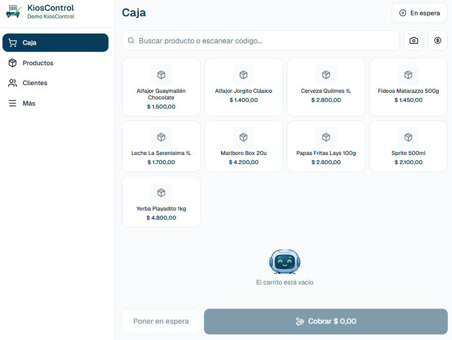 KiosControl — Sistema de punto de venta modular para kioscos y comercios